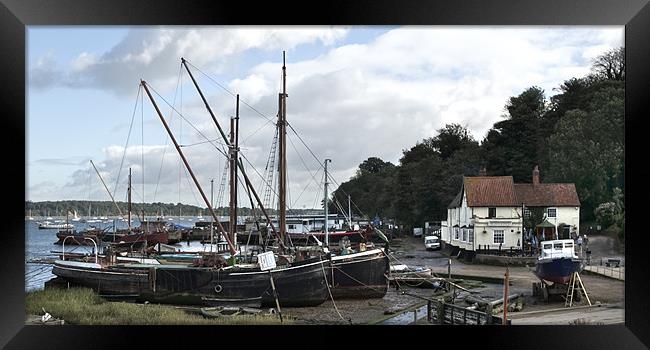 View of Pin Mill from King's Yard Framed Print by Gary Eason