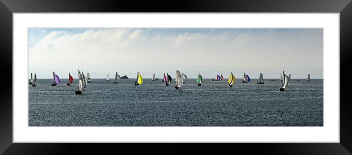 Racing keelboats bound for the start Framed Mounted Print by Gary Eason
