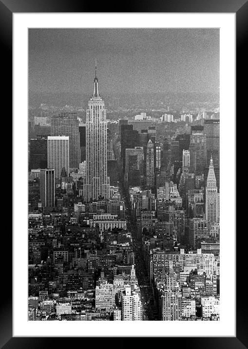 Midtown Manhattan winter 1980s Framed Mounted Print by Gary Eason