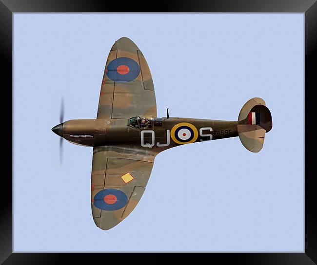 Spitfire Mk 1a R6596 QJ-S Framed Print by Gary Eason