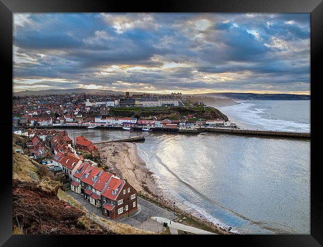 Afternoon light, Whitby harbour Framed Print by Gary Eason