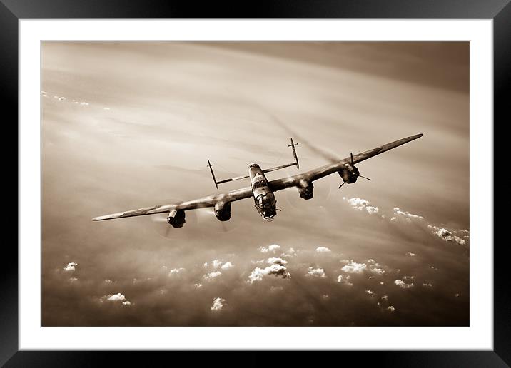 Lone Lancaster sepia version Framed Mounted Print by Gary Eason