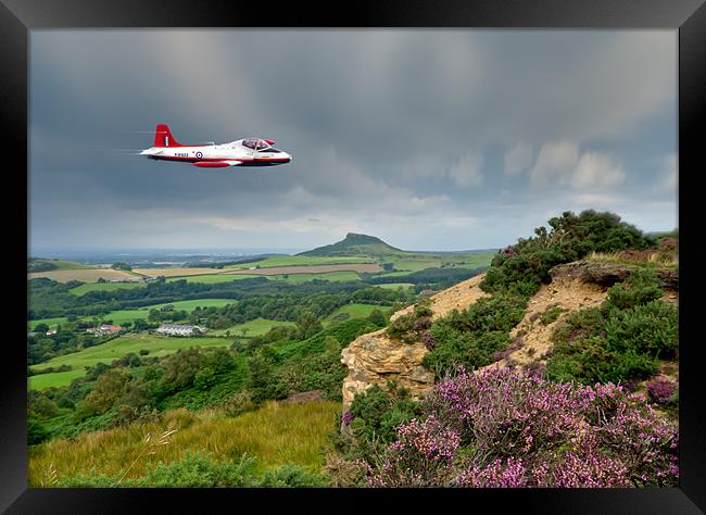 Jet Provost over the Cleveland Hills Framed Print by Gary Eason