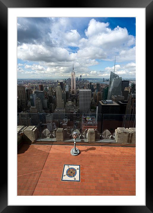 Empire State from GE building Framed Mounted Print by Gary Eason
