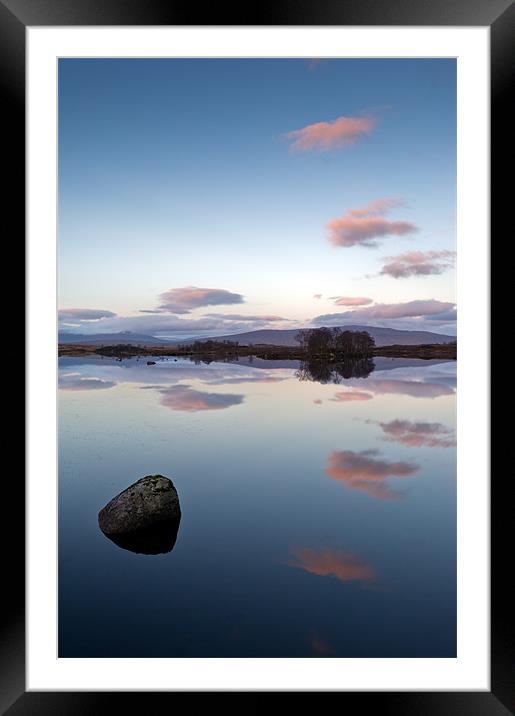 Rock and clouds Loch Ba Framed Mounted Print by Gary Eason