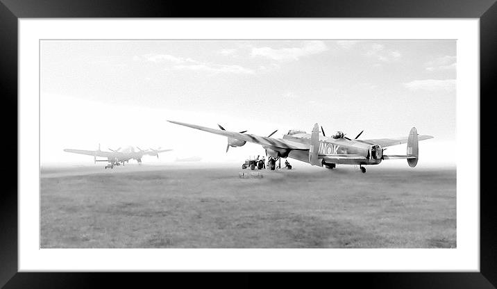 Lancasters on dispersal sketch version Framed Mounted Print by Gary Eason