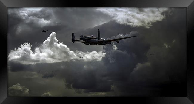 Bomber`s moon: Lancasters at night Framed Print by Gary Eason