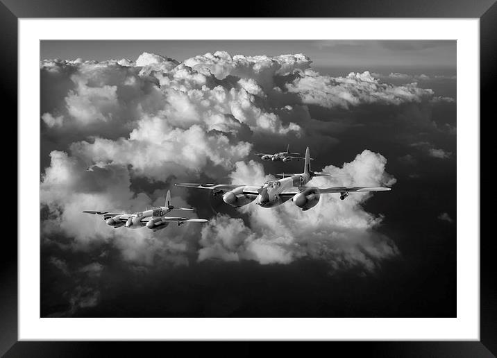Mosquitos above clouds black and white version Framed Mounted Print by Gary Eason