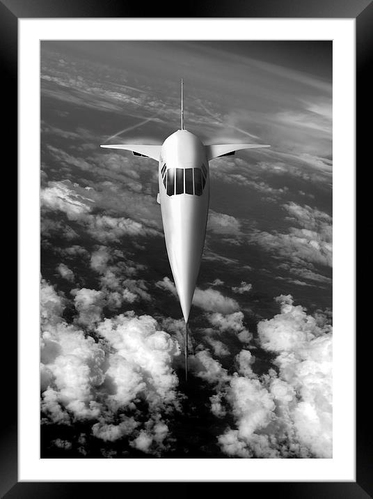 Concorde going for it, black and white version Framed Mounted Print by Gary Eason