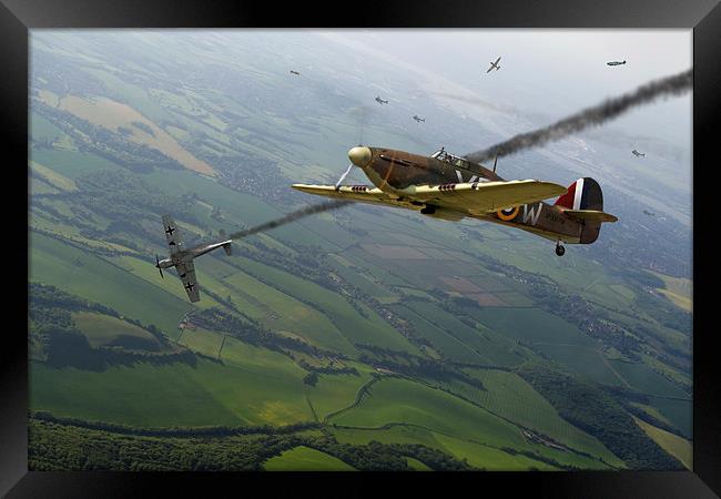 Battle of Britain dogfight Framed Print by Gary Eason