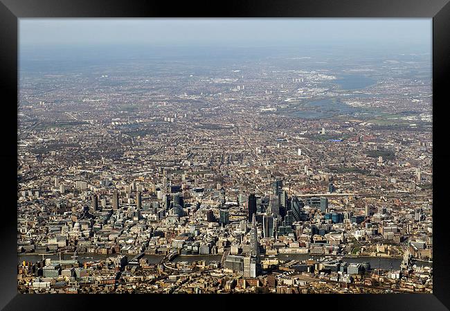 Aerial view of the City of London Framed Print by Gary Eason