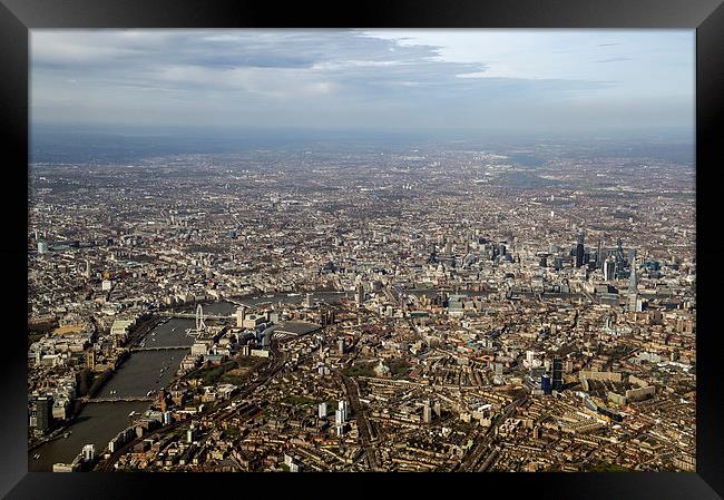 Aerial view of central London Framed Print by Gary Eason