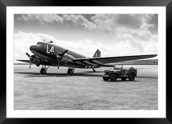 Douglas C-47A Skytrain ready for D-Day Framed Mounted Print by Gary Eason