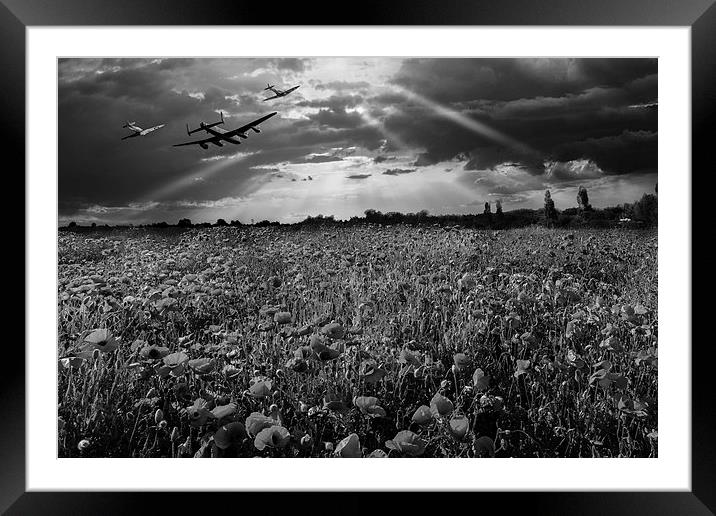 The final sortie, black and white version Framed Mounted Print by Gary Eason