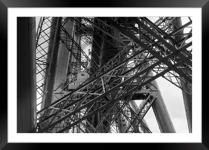 Forth Rail Bridge girders black and white version Framed Mounted Print by Gary Eason