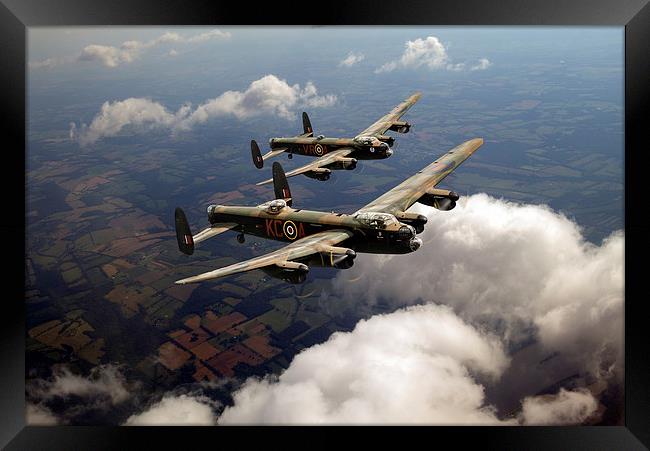 Birds of a feather: two Lancasters Framed Print by Gary Eason