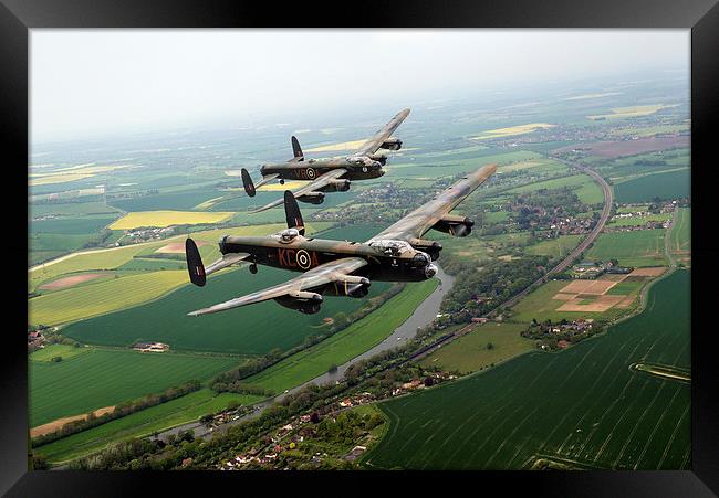 Two Lancasters over the upper Thames Framed Print by Gary Eason