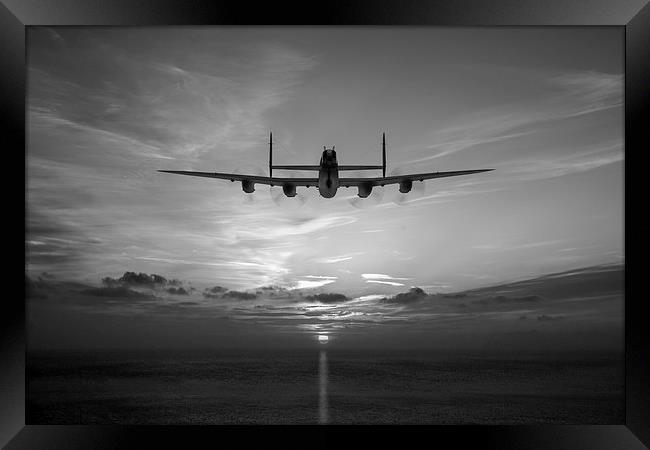 Farewell: Lancaster sunset black and white version Framed Print by Gary Eason