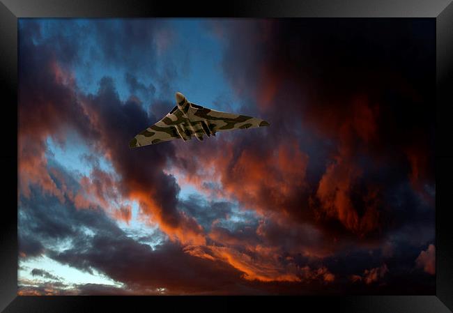 Avro Vulcan at sunset Framed Print by Gary Eason