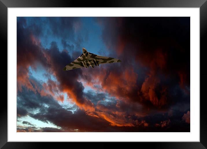 Avro Vulcan at sunset Framed Mounted Print by Gary Eason