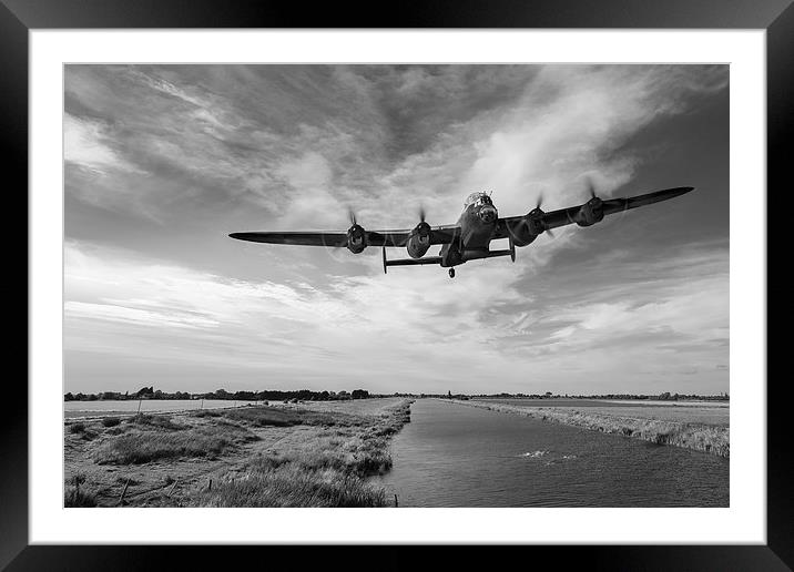 617 Squadron Lancaster training sortie B&W version Framed Mounted Print by Gary Eason