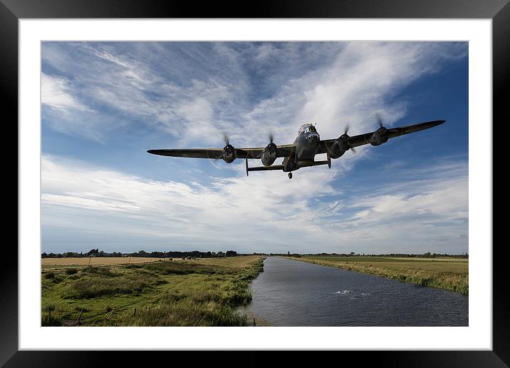 617 Squadron Dambusters Lancaster at low level Framed Mounted Print by Gary Eason