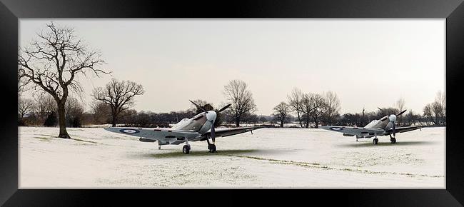 Spitfires in the snow Framed Print by Gary Eason