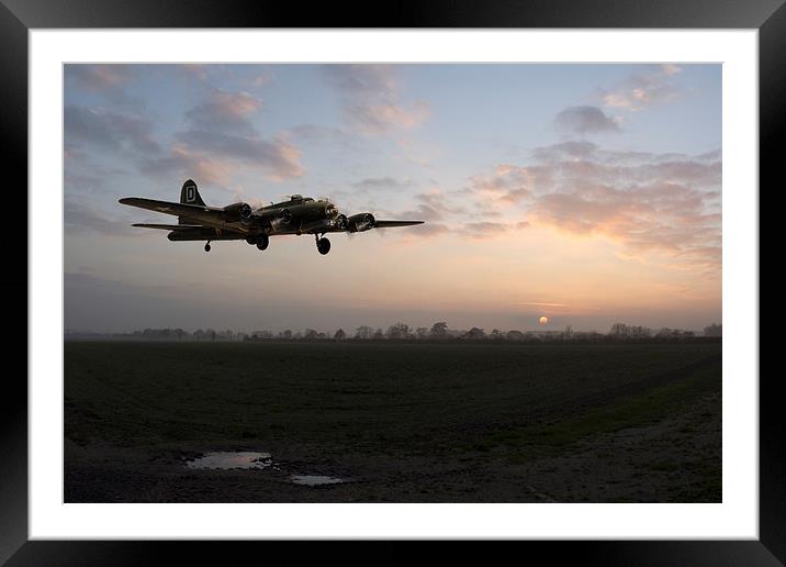 B-17 sunrise departure Framed Mounted Print by Gary Eason