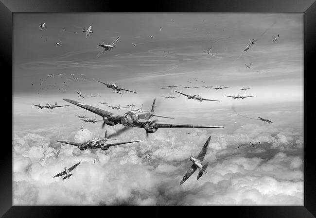 Battle of Britain Day black and white version Framed Print by Gary Eason