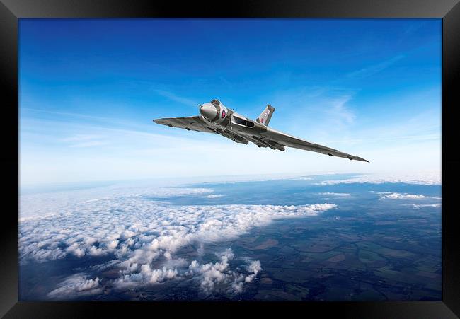 Vulcan in flight Framed Print by Gary Eason