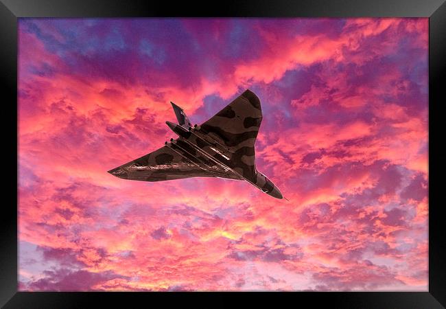 Going out in a blaze of glory XH558 Framed Print by Gary Eason