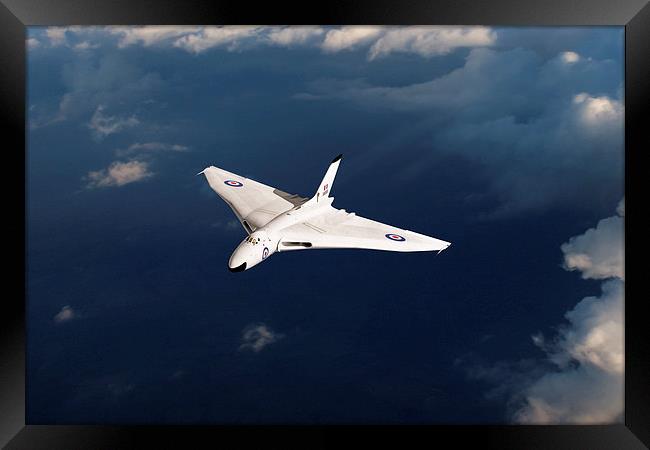 White Vulcan B1 at altitude Framed Print by Gary Eason