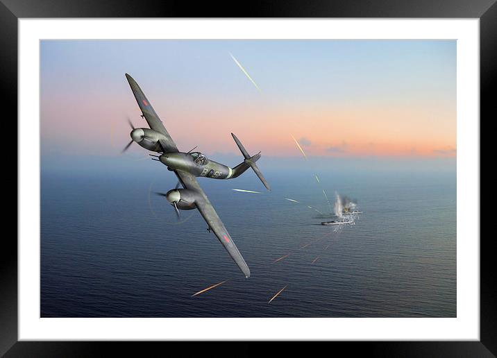 Westland Whirlwind attacking E-boats Framed Mounted Print by Gary Eason