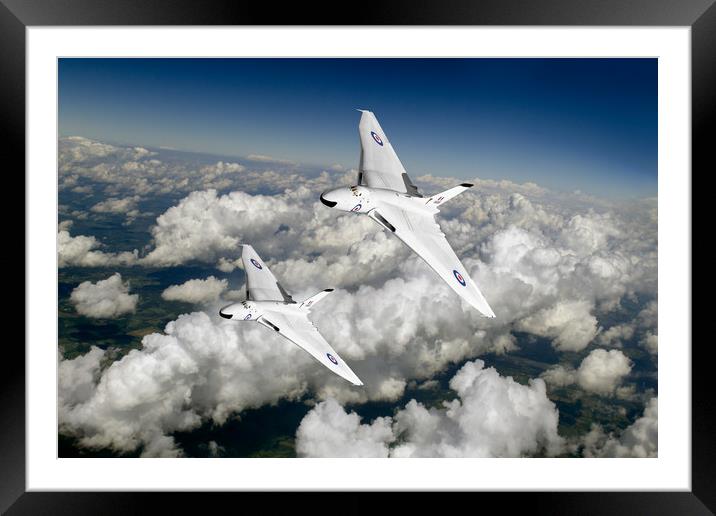 Two Avro Vulcan B1 nuclear bombers Framed Mounted Print by Gary Eason