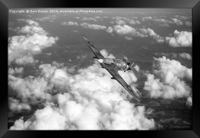 Hawker Hurricane IIB of 174 Squadron B&W version Framed Print by Gary Eason