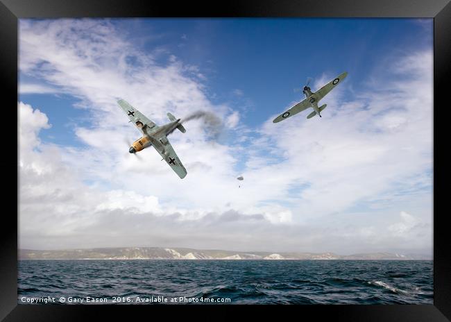 Bf109 down in the Channel Framed Print by Gary Eason