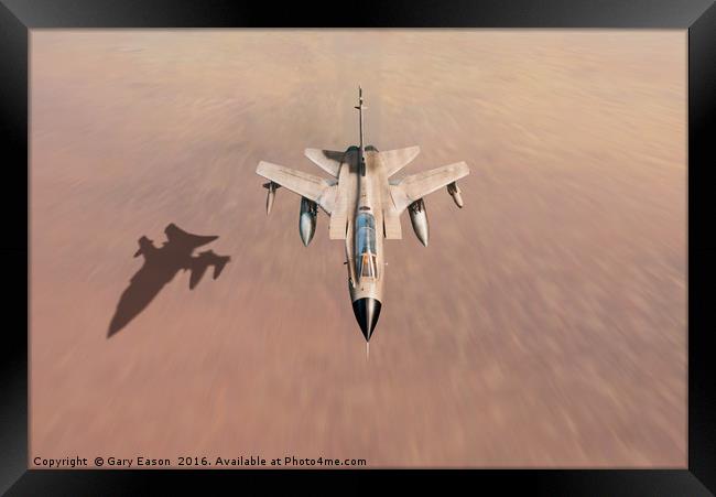 Desert Storm RAF Tornado low level Framed Print by Gary Eason