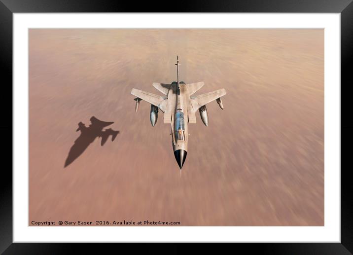 Desert Storm RAF Tornado low level Framed Mounted Print by Gary Eason