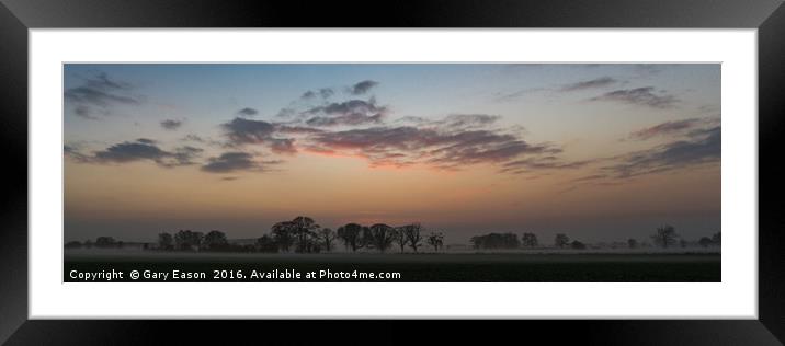 Lincolnshire rural sunset panorama Framed Mounted Print by Gary Eason