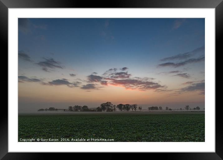 Lincolnshire rural sunset Framed Mounted Print by Gary Eason