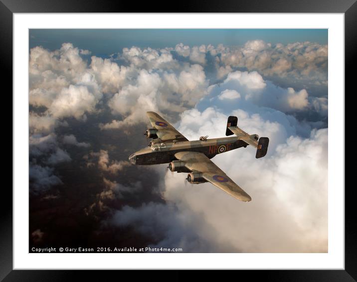 Handley Page Halifax above clouds Framed Mounted Print by Gary Eason
