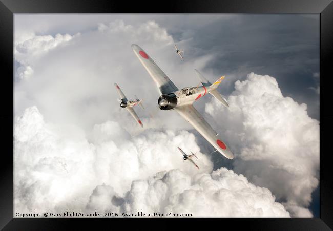 Japanese A6M Zero fighters Framed Print by Gary Eason