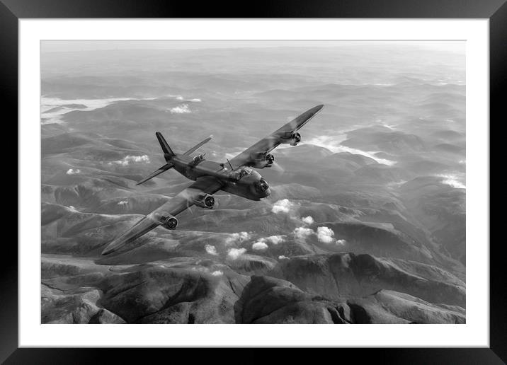 Short Stirling air test black and white version Framed Mounted Print by Gary Eason