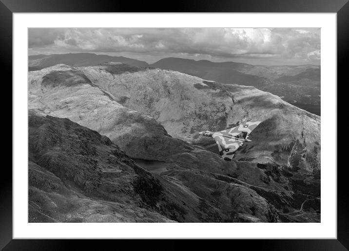 Vulcan low-level in the Lakes B&W version Framed Mounted Print by Gary Eason