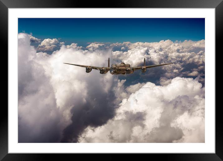 Avro Lancaster LM227 above clouds Framed Mounted Print by Gary Eason