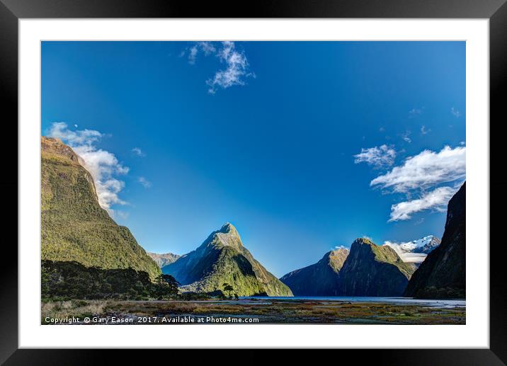 Autumn morning Milford Sound Framed Mounted Print by Gary Eason