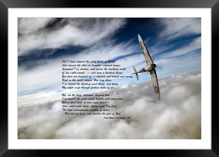 High Flight: Spitfire solo Framed Mounted Print by Gary Eason