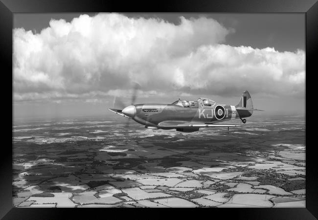 Spitfire TR 9 SM520, B&W version Framed Print by Gary Eason