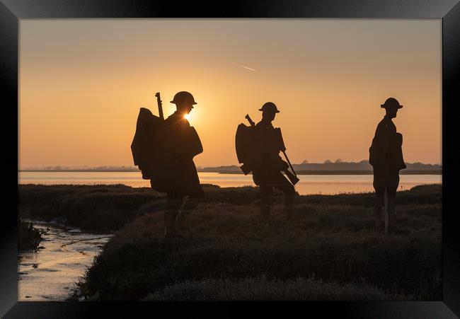 Mersea Island silhouettes Framed Print by Gary Eason