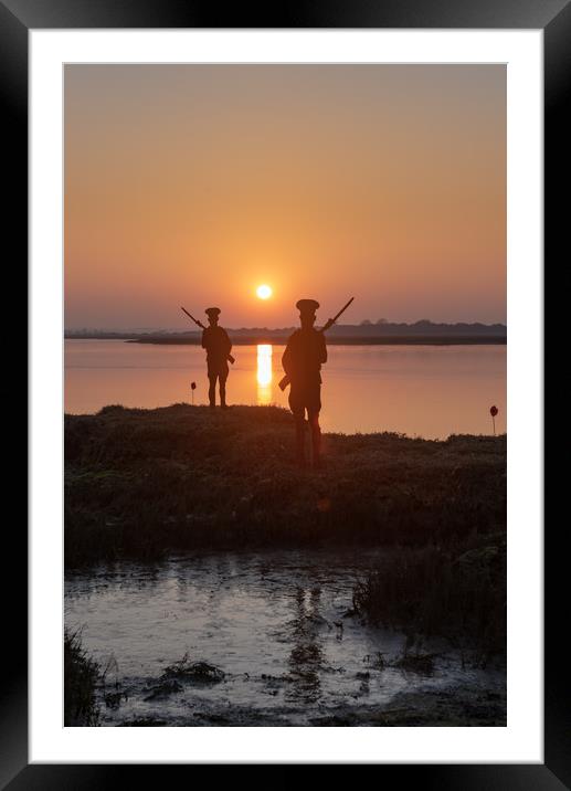 Mersea Island silhouettes Framed Mounted Print by Gary Eason